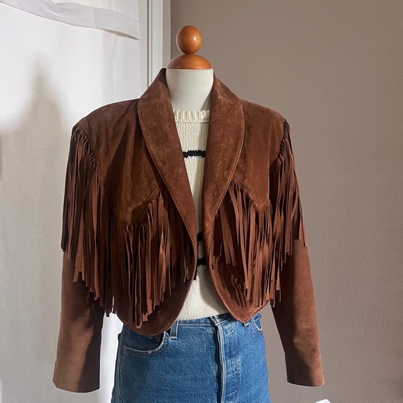Ann Taylor Jackets & Blazers - Vintage Ann Taylor Suede Fringe Jacket